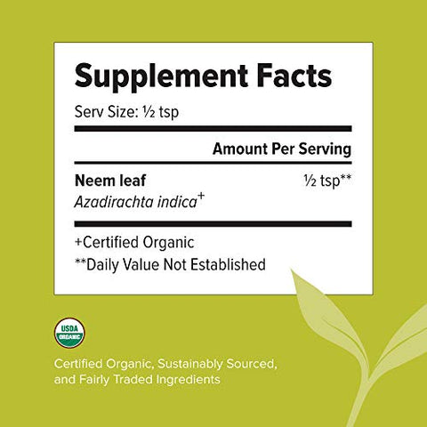 Neem Powder – Azadirachta Indica Orgânico – Erva Ayurvédica Purificadora para uma Pele Saudável - Banyan Botanicals