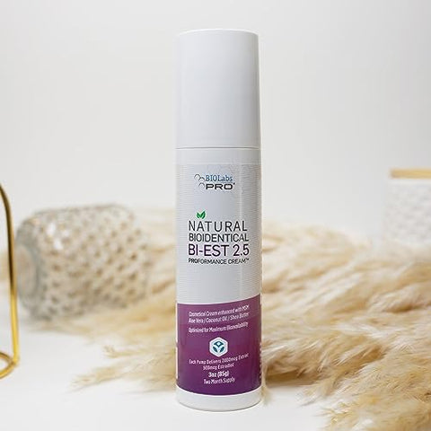 UltraSpa Skincare - BioLabs PRO Creme Natural Bioidêntico Estro 2.5, Combo para Mulheres Suprimento de Dois Meses (Sem Fragrância – 90g)