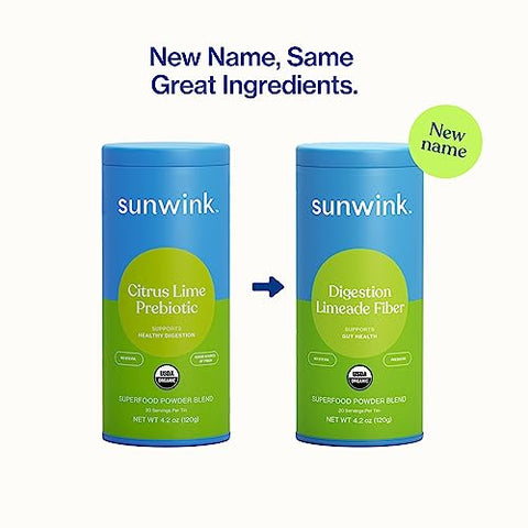 Digestion Limeade Fiber Superfood Powder | Pó Superfood de Fibra Diária para Digestão | Pó de Fibra Prebiótica com Raiz de Chicória, Bardana, Casca de Tangerina | Suporta a Saúde Intestinal | 100g - Sunwink