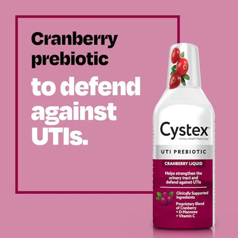 Suporte e Prevenção de Infecção do Trato Urinário para Homens e Mulheres, Suplemento de Cranberry Prebiótico para Proteção de ITU - Cystex