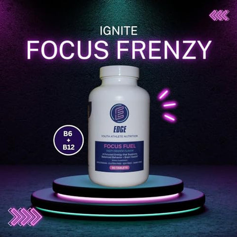 Edge Youth Athlete Nutrition - Melhore o Desempenho de Jovens Atletas com Focus Fuel: Suplemento Natural para Concentração e Performance Infantil | Aumente Concentração, Clareza e Desempenho para Atletas Jovens