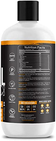 Óleo MCT C8 Puro Intentionally Bare Orgânico – Brain Octane C8 MCT para Keto Paleo
