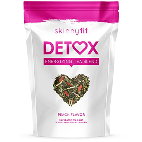 Detox Tea: Chá Detox Natural para Emagrecimento Saudável, Reduz Inchaço, Energia Natural, Reforça o Sistema Imunológico, Vegano, 28 Porções - SkinnyFit