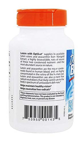 Doctor's BEST - Doctors Best Lutein com Optilut 10mg 120 Cápsulas Vegetarianas – Melhor Marca de Luteína