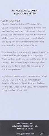 Gentle Facial Wash 8oz (236ml) – Limpador Facial Suave para o Gerenciamento da Idade - GlyMed Plus