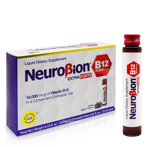 Extra Forte B12 10.000 mcg Ampolas Líquidas – Poder Extremo – 10 Ampolas por Caixa - Neurobion