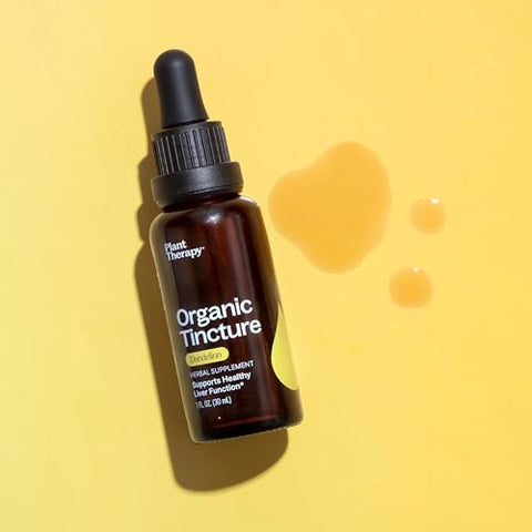 Tintura de Raiz de Dente-de-leão Orgânica Plant Therapy 30 mL (1 oz) – Suporte à Saúde Cardíaca, Potente