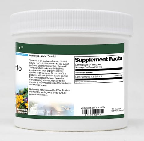 Terravita - Extrato em Pó de Saw Palmetto 4:1 (4 oz, ZIN: 420574) – 4 oz convertido para 113 g