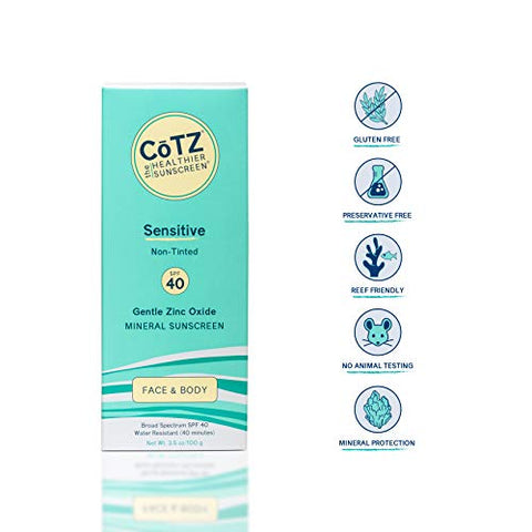Protetor Solar Mineral COTZ Sensitive FPS 40 Amplo Espectro 100g