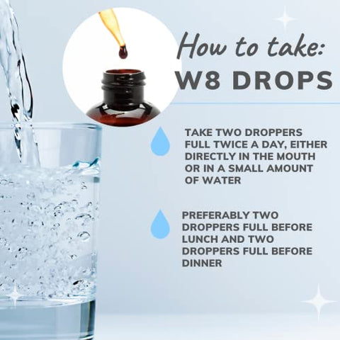 W8 Drops – Promove Gerenciamento Saudável do Peso – Reduz Acúmulo de Gordura – DygloFit – Extrato de Fruta de Dichrostachys Glomerata – Sabor Chá de Pêssego – 60 Porções - Consult Health