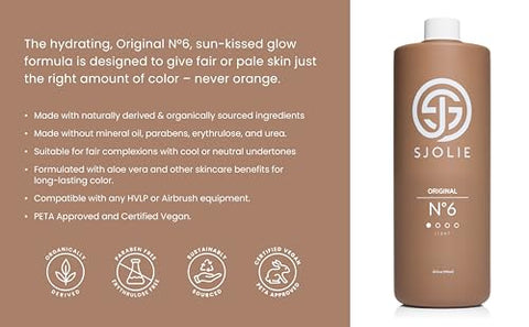 SJOLIE SUNLESS - SJOLIE Solução de Bronzeamento Spray – Nº 6 – Solução Hidratante Leve para Bronzeamento | Autobronzeador para um Brilho Natural e Beijado pelo Sol (32ml)