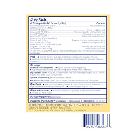 Chestal Pellets Alívio para Tosse, Muco, Congestão Nasal ou Torácica e Dor de Garganta – 2 Unidades (160 Pellets) - Boiron
