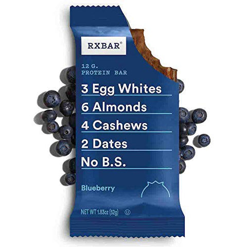 Blueberry: Barra de Proteína, Lanche Rico em Proteínas, Sem Glúten, Embalagem com 24 Unidades - RXBAR