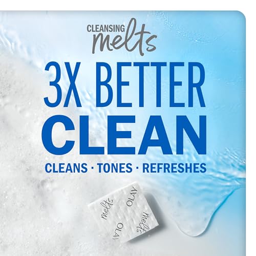 Cleansing Melts – Limpeza Facial com Ácido Hialurônico, 64 un. (2 x 32 un.), Sabonete Facial Ativado por Água, Limpa, Tonifica e Refresca a Pele - Olay
