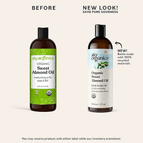 Óleo de Amêndoas Doces Orgânico Sky Organics 100% Puro para o Corpo – 100ml
