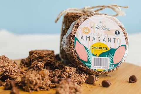 El Sabor de Oaxaca - Mi Alma, Barra de Amaranto com Chocolate e flocos de milho PREMIUM, Super Food, Sem Glúten, Snack Saudável, 240g