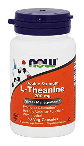 L-Theanine Suntheanine 200 mg – 60 Cápsulas Vegetais Pack de 3 | Aumente a Calma e o Foco | Marca de Confiança - NOW Foods