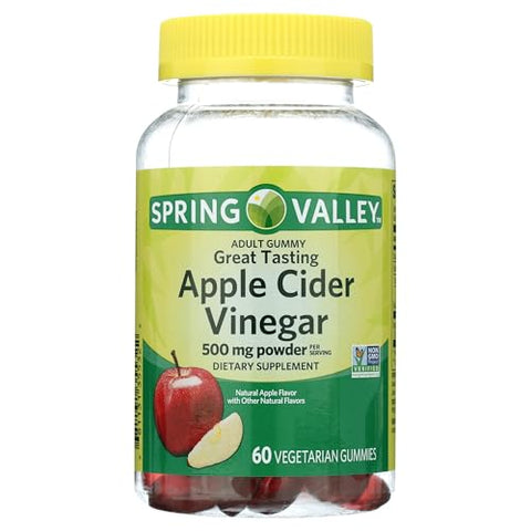 FUSION SHOP STORE Smart choices,meaningful life! - Gomas de Vinagre de Maçã Spring Valley – 500 mg 60 un (Pack 1), Caixa da Loja Fusion Shop