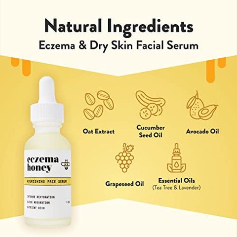Soro Facial Nutritivo ECZEMA HONEY – Hidratante Diário – Óleo Facial para Eczema, Pele Seca – 30ml