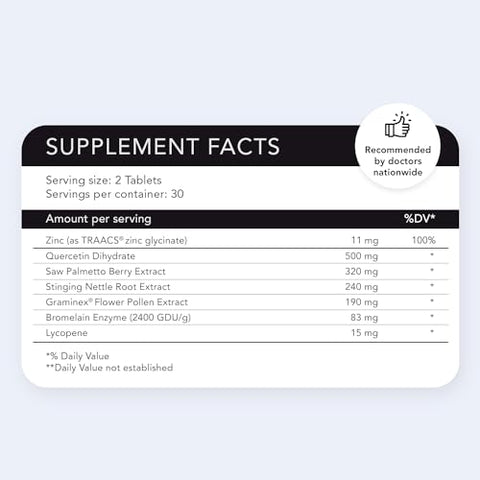 Nugevity - Prostate Plus – Suplemento para Próstata para Homens 60Ct, Saw Palmetto, Quercetina, Bromelina, Licopeno, Urtiga, Suporte para Saúde da Próstata