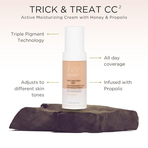Trick and Treat CC Cream SPF 46 | Creme Corretor de Cor Hidratante Ativo com Mel | 50g - Hey Honey