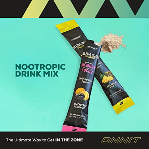 Alpha Brain Instant – Sabor Abacaxi – Suplemento para Memória e Concentração – Suporte Cerebral para Foco e Energia - ONNIT