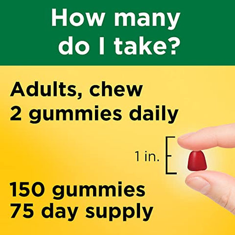 Gummies Multivitamínicos, Suporte Nutricional Diário, 150 Vitaminas e Minerais em Gomas, Suprimento de 75 Dias - Nature Made