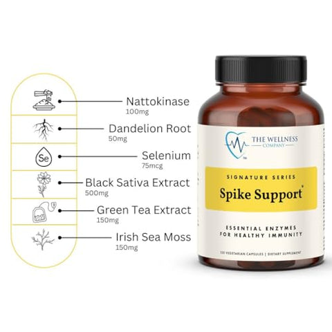 Fórmula de Suporte Original Spike | 120 Cápsulas 2 Meses | Impulsionador Natural da Imunidade com Extratos Herbais | Vegano, Não-OGM, Sem Glúten - The Wellness Company