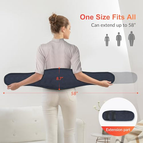 Aquecedor de Costas COMFIER para Alívio de Dor, Massageador Vibratório para a Região Lombar com Calor, Cinta Aquecida com Desligamento Automático, Alívio de Dores Abdominais, Cólicas e Artrite, Presentes