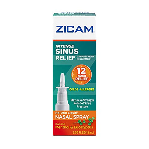 Spray Nasal Líquido No-Drip Intenso Alívio Sinusal com Mentol Refrescante – 30ml - Zicam