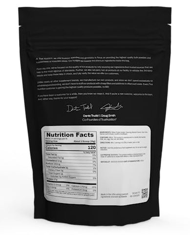 Proteína Isolada de Soro de Leite [Leite] Livre de rBGH/Soja – 100% Proteína de Soro de Leite de Gado Alimentado com Grama em Pó com Aminoácidos Essenciais – Sem Hormônios ou Antibióticos Adicionados (Baunilha, 454g) - True Nutrition