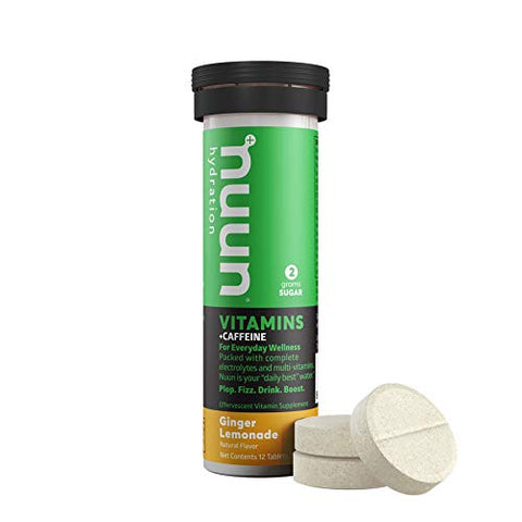 Vitamins Caffeine: Suplemento Diário de Gengibre Limonada (3 Tubos com 12 Comprimidos) - Nuun
