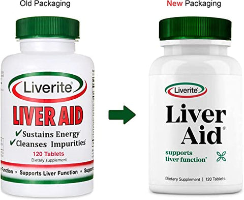 LIVERITE - Liverite Liver Aid 120 Tablets – Suporte para o Fígado, Limpeza e Cuidados, Função Hepática, Energia
