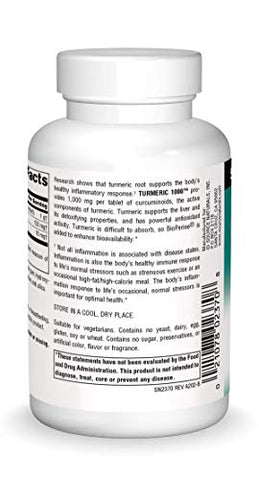 Cúrcuma 1000, Suporta a Resposta Inflamatória Saudável do Corpo*, 1.000mg – 60 Comprimidos - Source Naturals