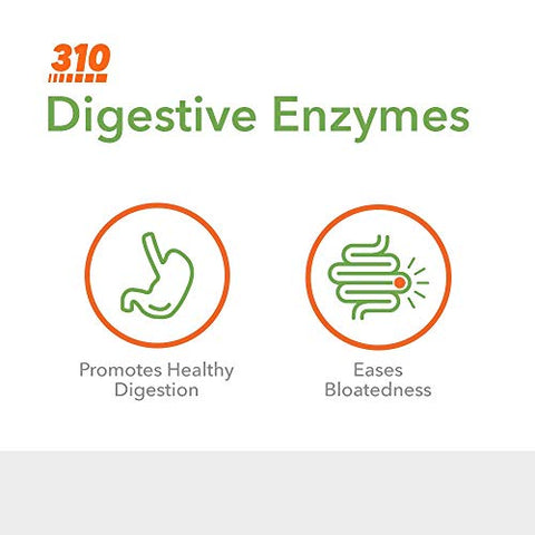 Digestive Enzyme (90CT) | Enzima Digestiva Multienzimática com Lactase para Auxiliar a Digestão do Corpo | Suporte para Conforto Digestivo e Redução de Inchaço - 310 Nutrition
