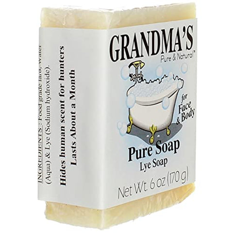 GRANDMA'S PURE & NATURAL - Sabonete em Barra de Lye Puro da Vovó – 170g Sem Fragrância para o Rosto