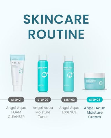 Angel Aqua Cream – Hidratante Facial Leve, Refrescante e Calmante (300ml, Pacote com 2) – Cuidados com a Pele Coreanos, Vegano. Cica, Ácido Hialurônico - ECO BEYOND