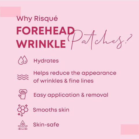 Risqué - Patches Reutilizáveis para Rugas na Testa | Tratamento para Rugas na Testa | Patches para Rugas | Suavizadores de Rugas Reutilizáveis Não Invasivos | Funciona muito bem com um Kit de Patches para Rugas nos Olhos
