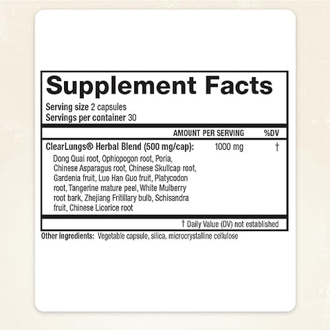 RidgeCrest Herbals - Ridgecrest Herbal Clearlungs Classic Red Label – 60 Cápsulas (3 Pacotes) | Melhorar a Respiração | Herbal Clearlungs Classic Red Label | 180 Cápsulas no Total
