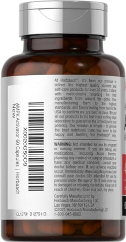 AMPK Ativador Metabólico 450 mg | 60 Cápsulas | Sem GMO, Sem Glúten - Horbäach