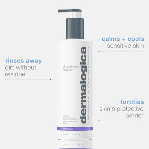 Dermalogica Ultracalming Cleanser – Gel-Creme para Pele Sensível, Limpeza Suave que Acalma e Refresca Vermelhidão e Desconforto – pH Balanceado, Não Espumante, Tipo Gel-Creme