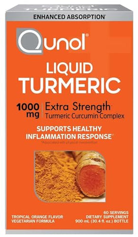 Generic - Qunols Líquido de Cúrcuma 1.000 mg – Máxima Potência, 900 ml, Sabor Laranja Tropical, Sem Glúten, Absorção Aprimorada com Pimenta Preta, Vegetariano, Suporte Anti-Inflamatório