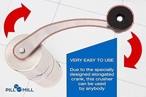 Triturador de Comprimidos Pill Mill – Moedor de Metal para Pílulas – Pulverizador de Comprimidos para Viagem – Ideal para Alimentação por Sonda e Animais de Estimação