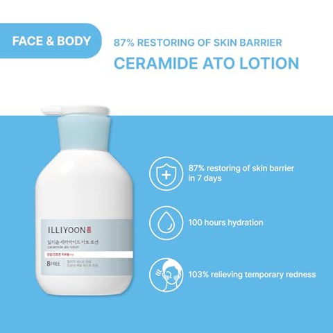 Illiyoon - Kit Presente ILLIYOON Ceramide Ato – Loção 528ml + Creme Ato 150ml – Cuidados Corporais para Natal e Aniversário