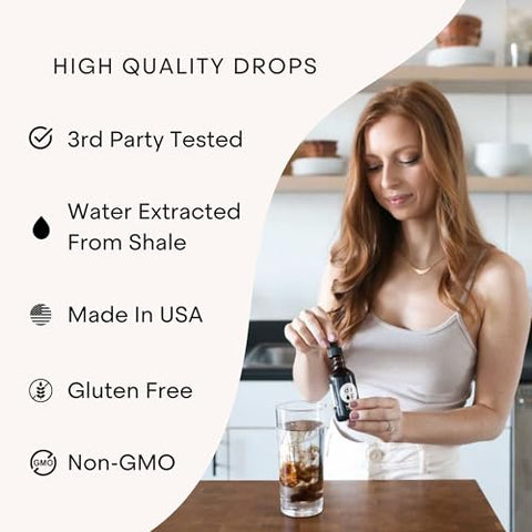 D R P - Gotas de Minerais Traços Orgânicos com Ácido Fúlvico 60 ml – Minerais Líquidos Alcalinos para Água – Suporte à Saúde Intestinal, Energia, Resistência e Absorção de Nutrientes