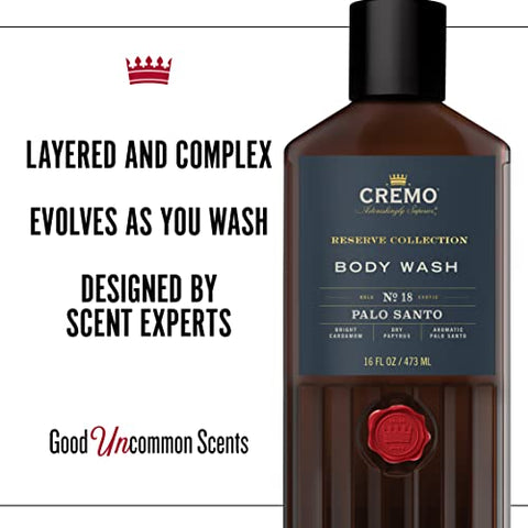 Palo Santo Body Wash 16 Fl Oz (2-Pack) – Cardamom, Papyrus e Palo Santo Aromático – Reserve Collection – 480 ml (2×240 ml) - Cremo
