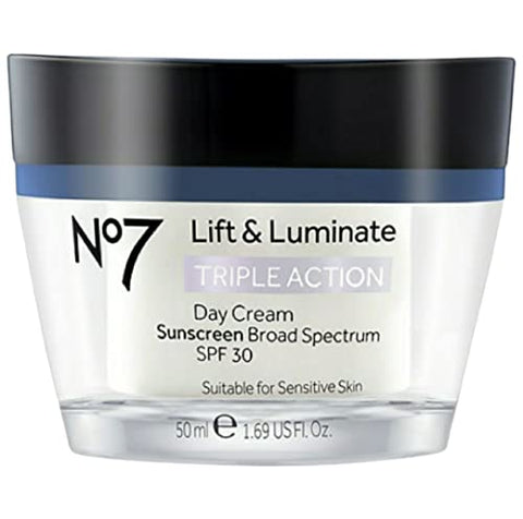 No.7 - No7 Creme Facial Triplo Ação Lift and Luminate – Pacote Dia e Noite – 50ml Cada – Creme Hipoalergênico Dia e Noite No7 – FPS 30 no Creme Dia