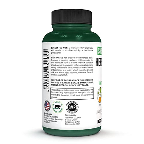 Siberian Green - Desintoxicação Prostática Herbal 60 Cápsulas – Fórmula Tradicional Siberiana de Abóbora, Palmeira Anã e Bardana