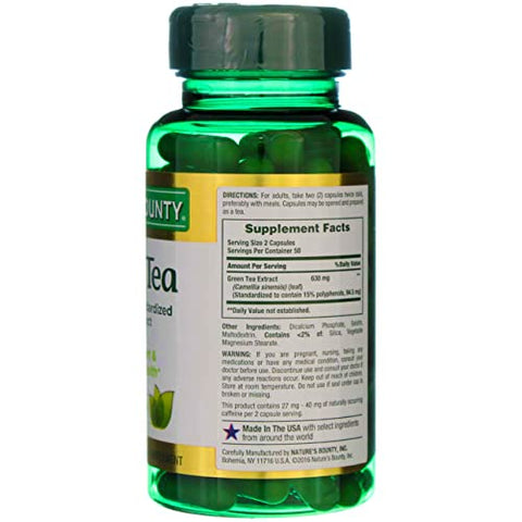 Nature's Bounty - Nature’s Bounty Extrato de Chá Verde 315 mg Cápsulas 100 un (Pacote com 4) – Green Tea Extract