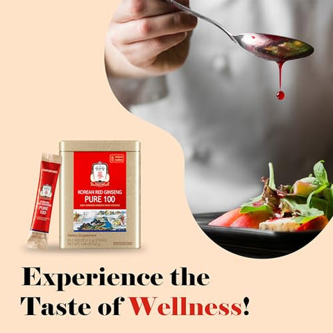 JUNG KWAN JANG - JungKwanJang Extrato Puro de Ginseng Vermelho Coreano em Pó, 28 Sachês – Marca JungKwanJang